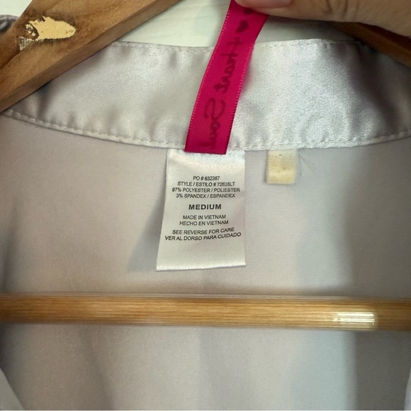 Y2K White Satin Blouse with Puff Sleeve Detail Ruffles Medium - Picture 4 of 7